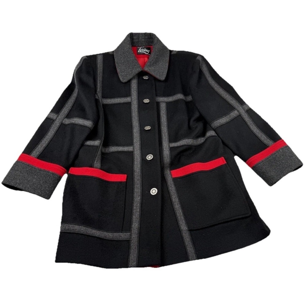 Vintage Wool Blend Pea Coat By Loring Size L USA